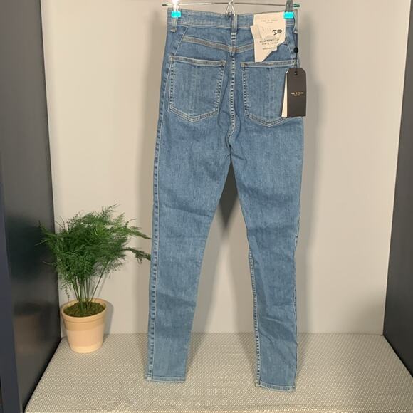 Rag & Bone Jane Super High Rise Skinny Jeans In Montana Size 25 NWT - Picture 5 of 12
